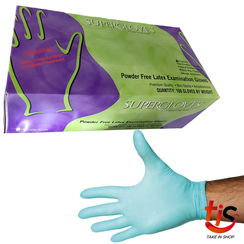Protections Mint flavored powder-free latex gloves