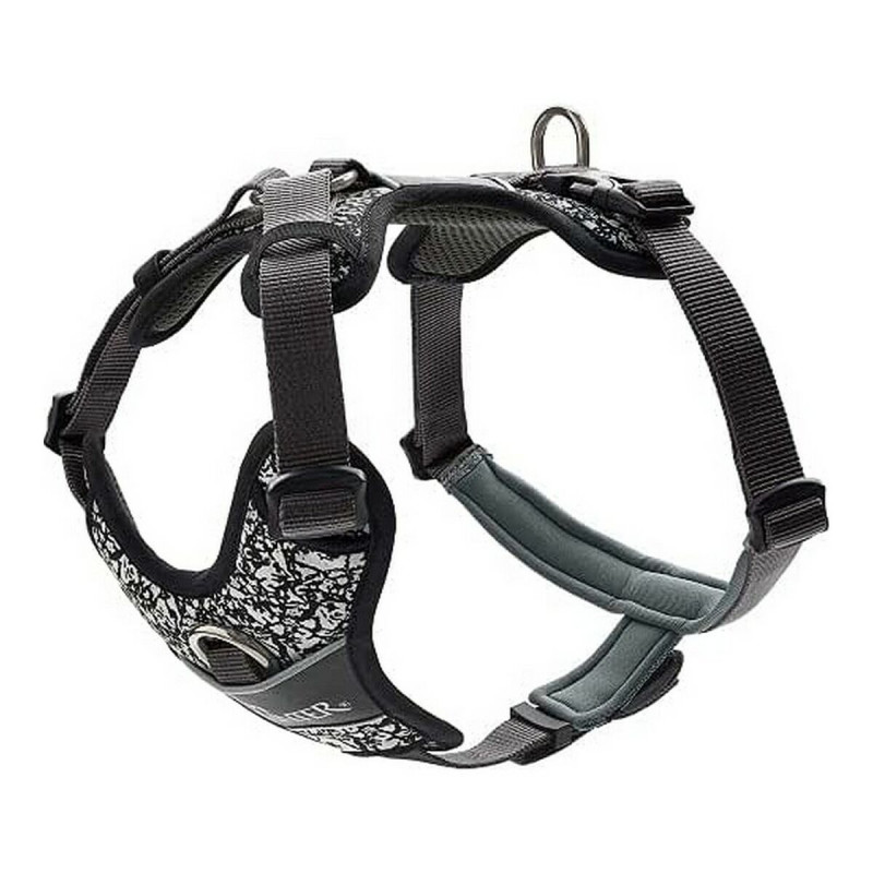 Reisen und Gassi Gehen Hundegeschirr Hunter Divo Reflektierend Schwarz/Grau S (45-56 cm)