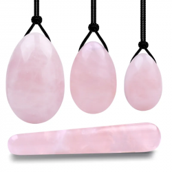 Cuidado pessoal Conjunto de quartzo rosa natural para exercícios de Kegel