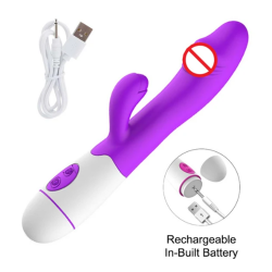 Massagegeräte Doppelt wiederaufladbarer Rabbit-Vibrator stimuliert G-Punkt und Klitoris