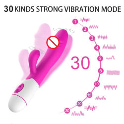 Massaggiatori Vibratore Rabbit ricaricabile doppio orgasmo stimola punto G e clitoride