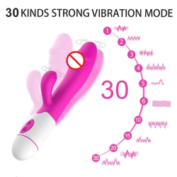 Massagegeräte Doppelt wiederaufladbarer Rabbit-Vibrator stimuliert G-Punkt und Klitoris