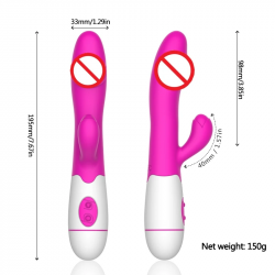 Massajadores Vibrador Rabbit recarregável com orgasmo duplo estimula o ponto G e clitóris