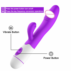 Massaggiatori Vibratore Rabbit ricaricabile doppio orgasmo stimola punto G e clitoride
