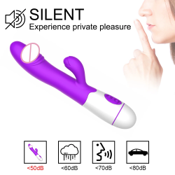 Massagegeräte Doppelt wiederaufladbarer Rabbit-Vibrator stimuliert G-Punkt und Klitoris