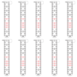 Beißen und Geräte Ortho Control Ruler Lineal Messlineal 10Stk