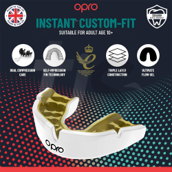 Bite e Dispositivi Opro Instant Fit Gold paradenti tecnologia rivoluzionaria per la protezione dentale negli sport di contatto